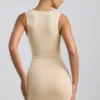 Zivanka Slinky Jersey Cut-Out Ruffle-Trim minikjole i Buttercream
