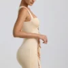 Zivanka Slinky Jersey Cut-Out Ruffle-Trim minikjole i Buttercream