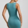 Zivanka Slinky Jersey Cut-Out Ruffle-Trim Minikjoler i sjøgrønn