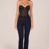 Zoa Bandeau Lace-Up Corset Top  i svart