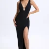 Zora Modal Plunge Cut-Out Maxikjole i svart