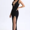Zora Modal Plunge Cut-Out Maxikjole i svart
