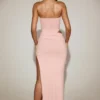 Zorya Soft-Jersey Bandeau Cut-Out Maxi Kjoler i rosa