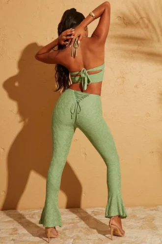 Zuni Lace Up Back Petite-bukser i grønt