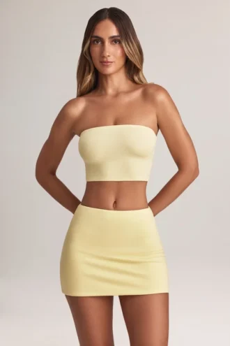 Zuri Modal mid-rise A-line miniskjørt i Lemon Sherbet