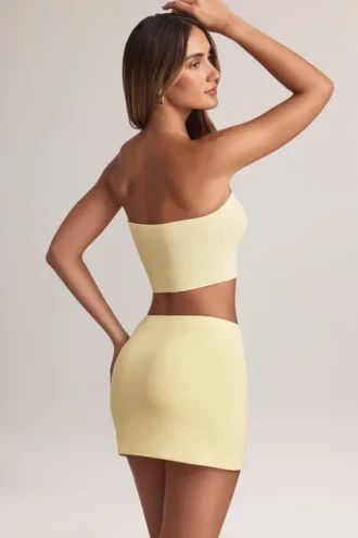 Zuri Modal mid-rise A-line miniskjørt i Lemon Sherbet